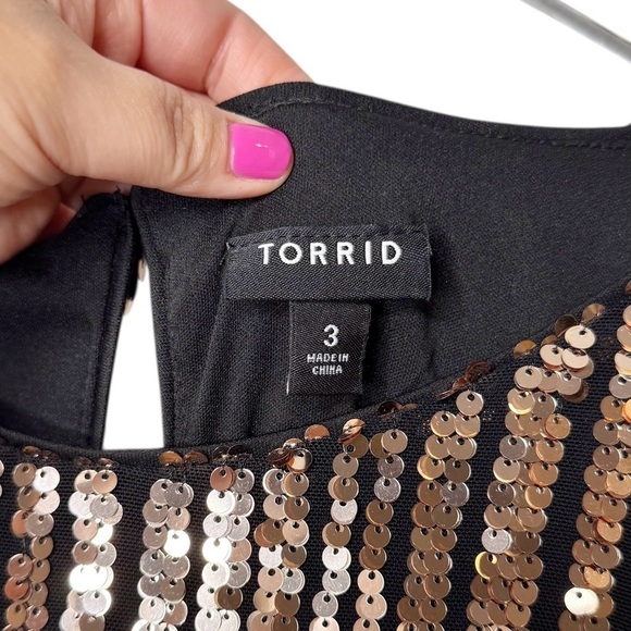 Torrid Sequin Rose Gold Black Women’s Sleeveless Party Mini Dress Sz 3X - Picture 5 of 12